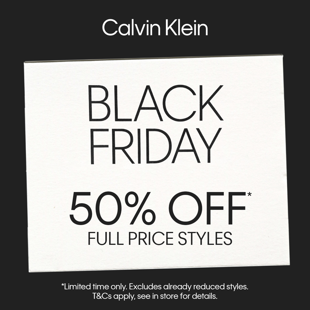 50% off full price styles at calvin klien